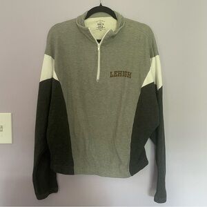 Lehigh University Women’s Quarter Zip Sweatshirt size XL Gray Colorblock